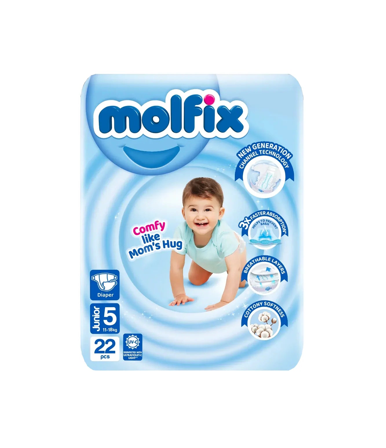 (MOLFIX) PAMPER 3D JUNIOR(5) TWIN 22PC