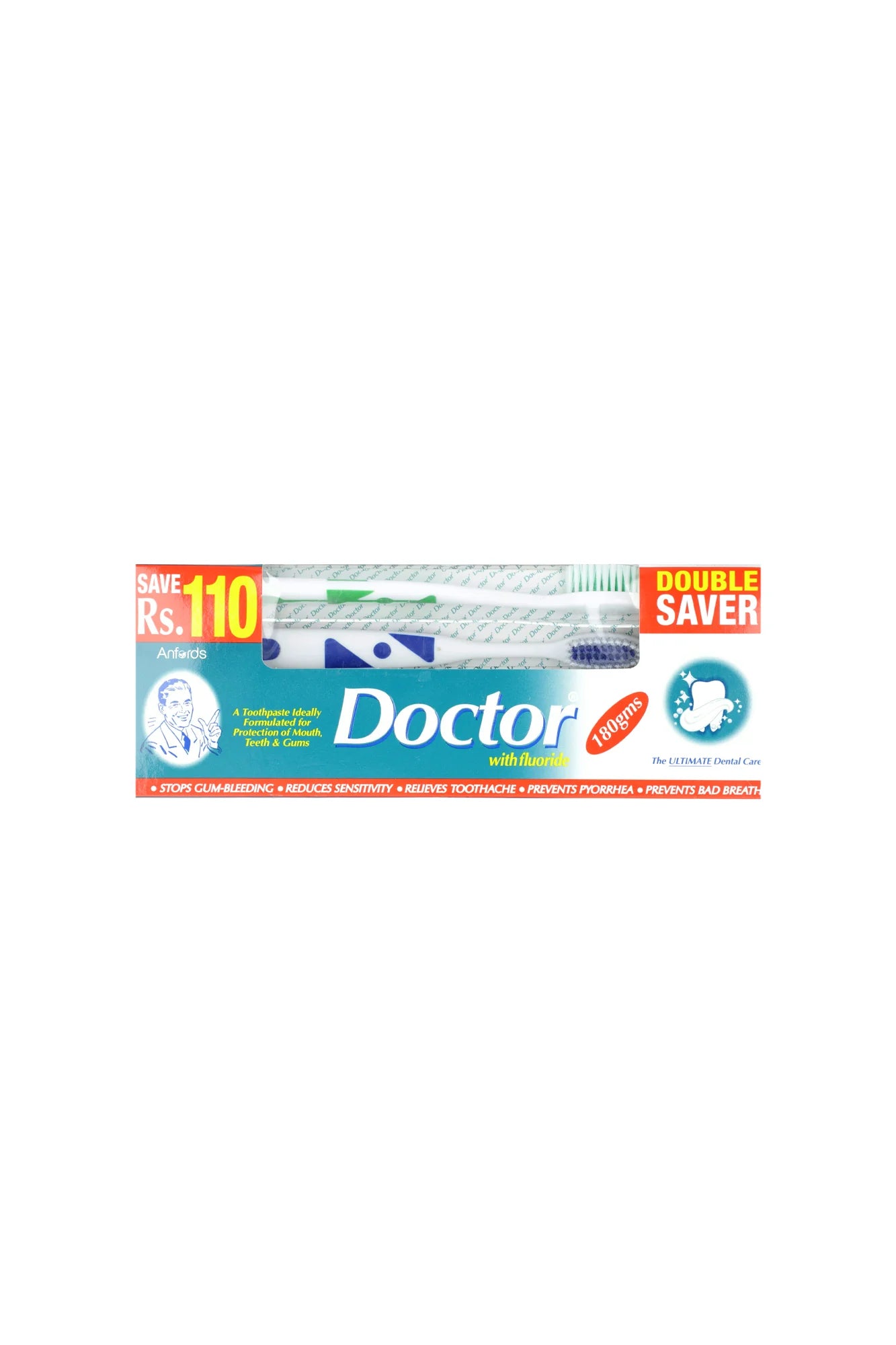 DOCTOR TOOTH PASTE LARGE BRUSH PACK 180GM