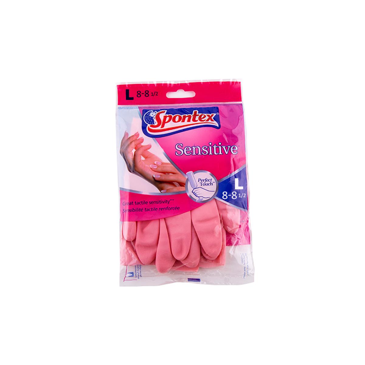 SPONTEX SENSITIVE CLEANING GLOVES (LARGE)