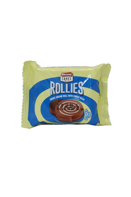 BISCONNI ROLLIES CREAM ROLL CHOCO VANILLA CAKE R