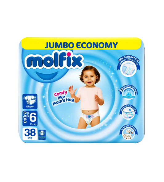 (MOLFIX) PAMPER 3D EXTRA LARGE(6) 38PC JUMBO