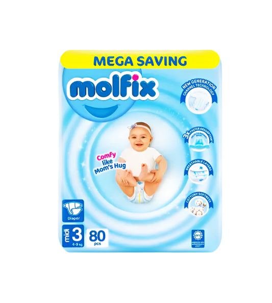 (MOLFIX) PAMPER CC UV MEDIUM(3) MEGA PACK 80PC