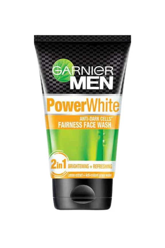 GARNIER MEN POWER WHITE FAIRNESS FACE WASH 100ML