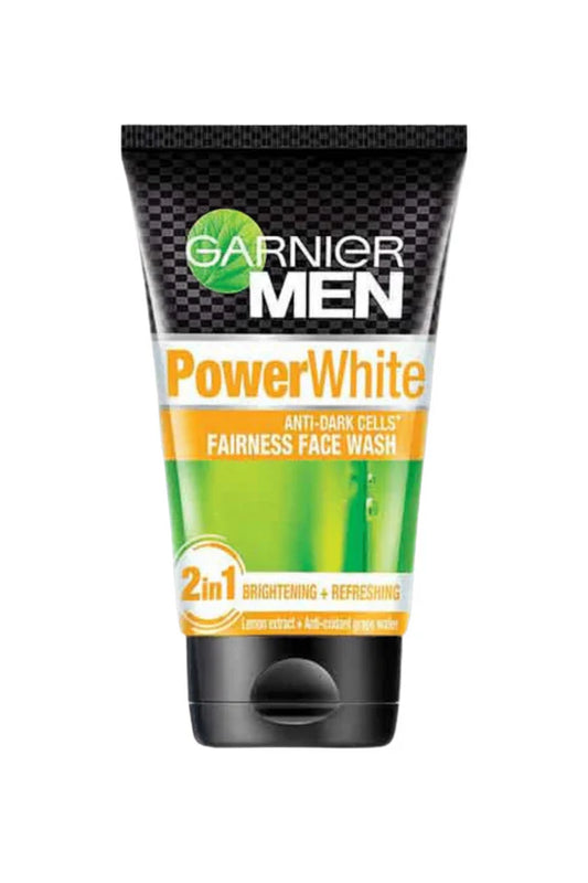GARNIER MEN POWER WHITE FAIRNESS FACE WASH 100ML