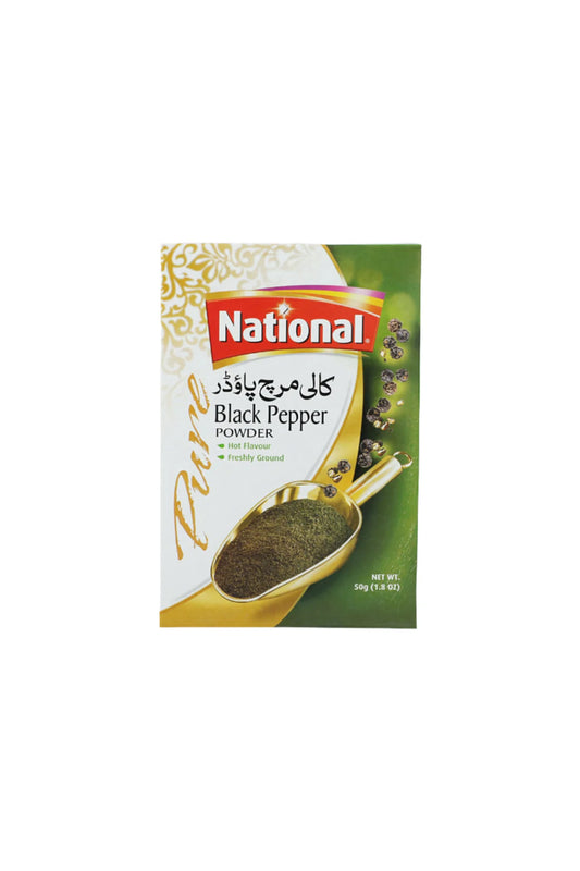 (NATIONAL) BLACK PEPPER POWDER 50GM BOX