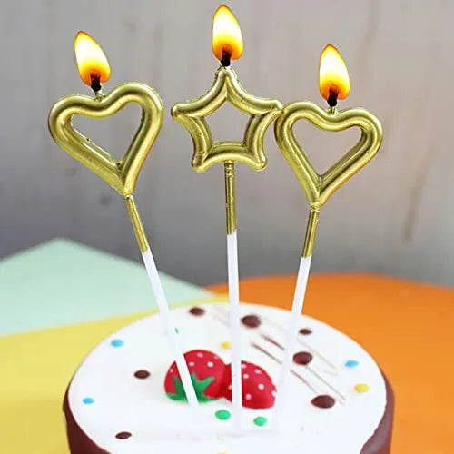 LOCAL BIRTHDAY CAKE CANDLES PACKET (STAR & HEART)