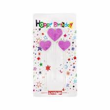 HAPPYBIRTHDAY STAR AND HEART SHAPE CANDLE PACK