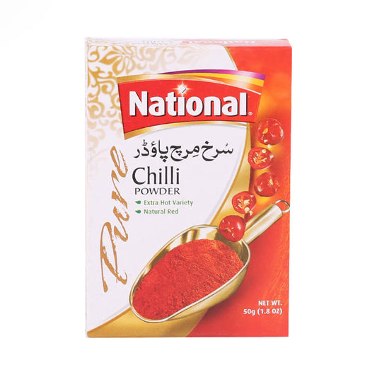 (NATIONAL) RED CHILLI PODWER 50GM BOX