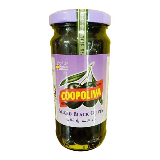 COOPOLIVA SLICED BLACK OLIVES 235G