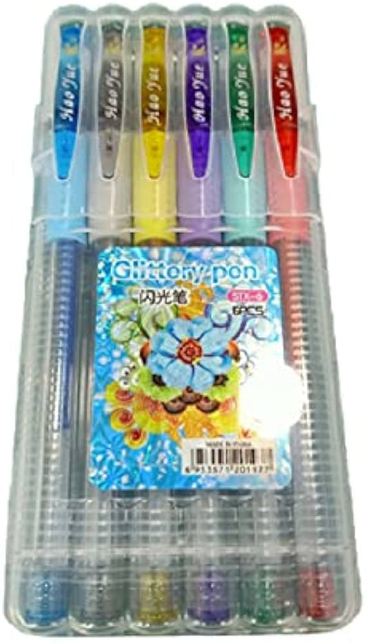 COLORING GLITTER PEN 6 PCS