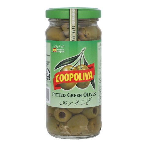 COOPOLIVE PITTED GREEN OLIVES 235G