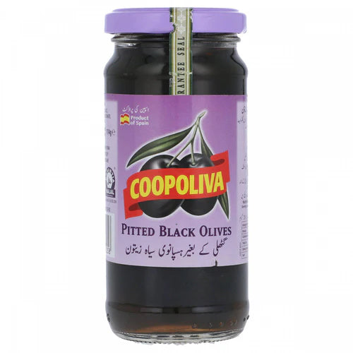 COOPOLIVE PITTED BLACK OLIVES 235G