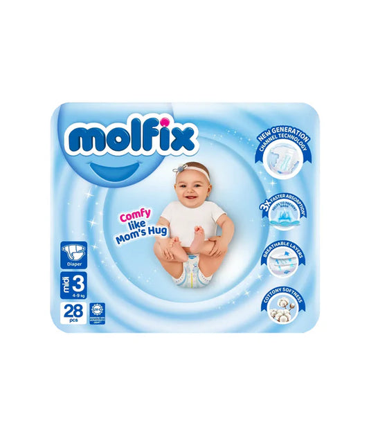 (MOLFIX) PAMPER PANT UV MIDI(3) 28PC TWIN PACK