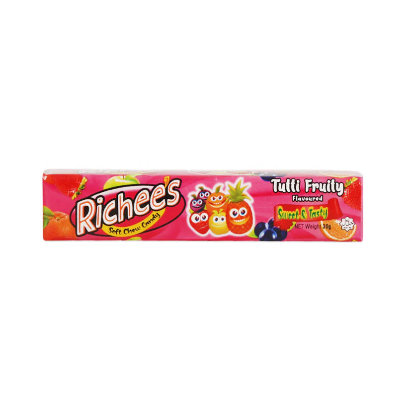IMP RICHEE'S TUTTI FRUITY SOFT CHEW CANDY BAR 30GM