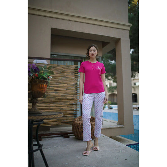 5006 BELLEZA ALMO PAJAMA HALF SLEEVE FRONT OPEN