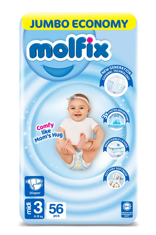 (MOLFIX) PAMPER 3D MIDI(3) 56PC JUMBO