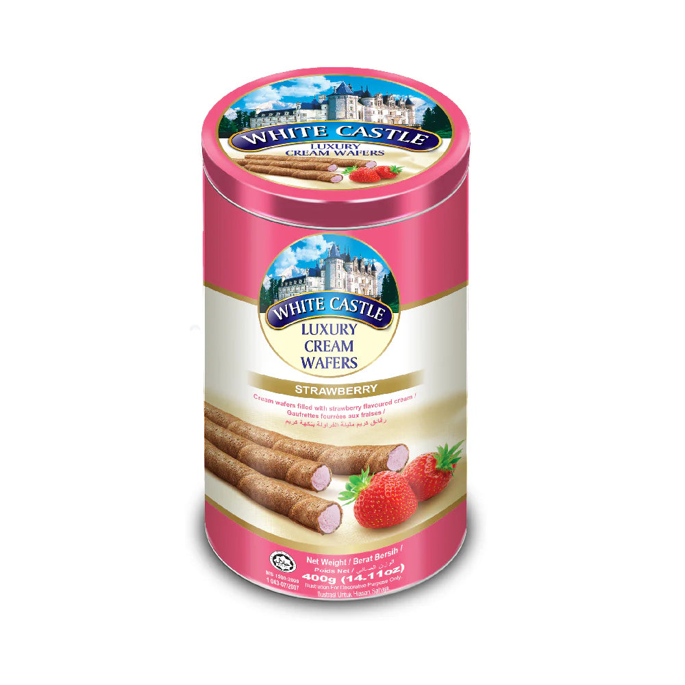 WHITE CASTLE LUXURY WAFER ROLLS STRAWBERRY FAW 300