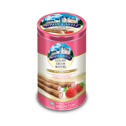 WHITE CASTLE LUXURY WAFER ROLLS STRAWBERRY FAW 300