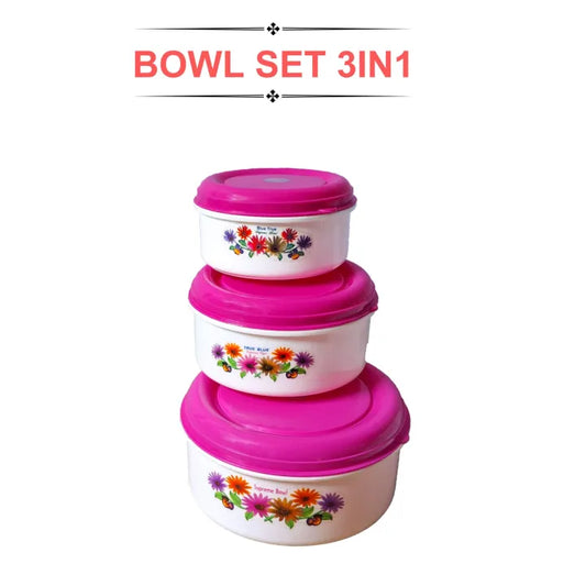 PURE PLASTIC BOWL SET 3IN1