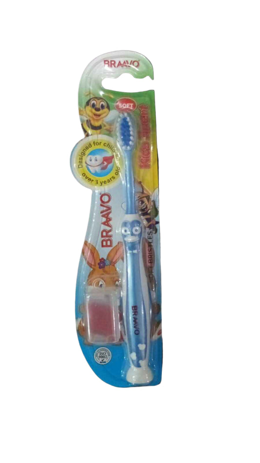 IMP BRAAVO Blue TEETH BRUSH KIDS STAGE-3 SOFT WITH CAP