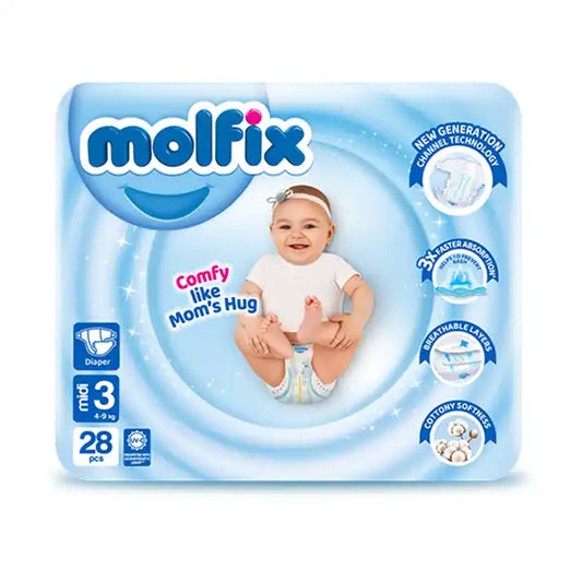 (MOLFIX) PAMPER PANT 3D UV MIDI(3) 28PC TWIN PACK