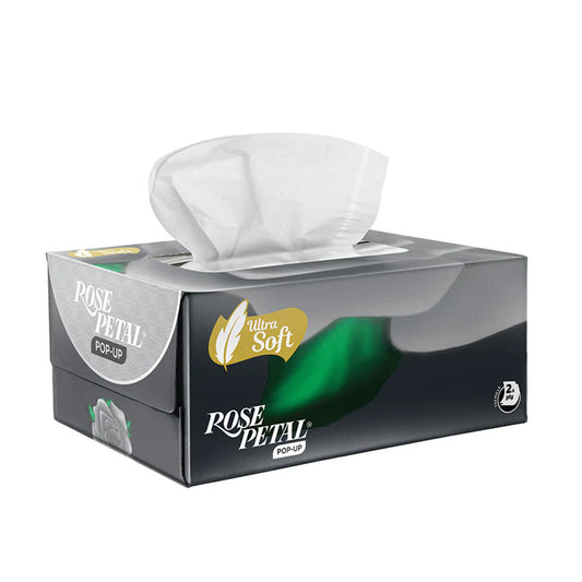 (ROSE PETAL) TISSUE POP-UP BLACK ULTRA SOFT